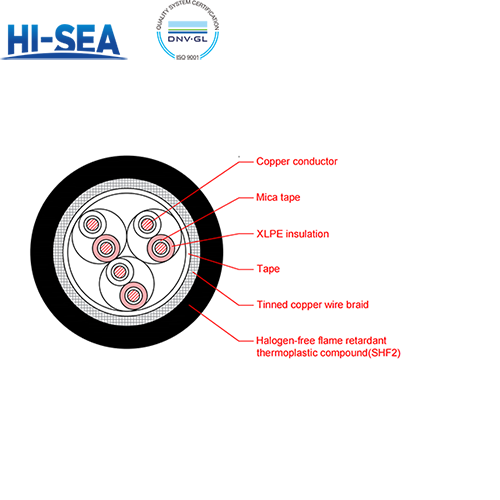 CHJ85/NC XLPE Insulation Low Smoke Halogen Free Fire Resistant Armor Type Marine Communication Cable